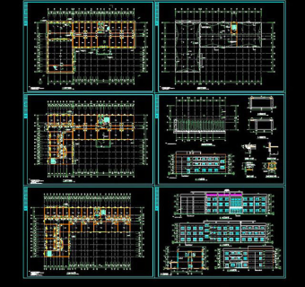 宿舍楼cad施工图