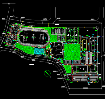CAD学校总平面图