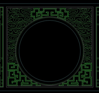 CAD建筑常用中式屏风大样图