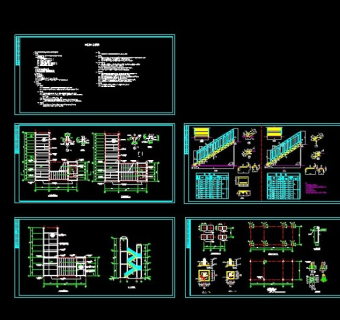 钢结构走廊楼梯cad施工设计图