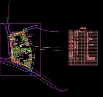 双拼别墅庭院cad景观设计图纸