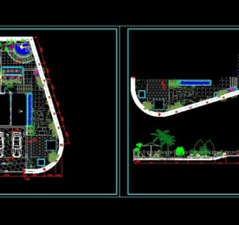 一整套别墅区的全部景观设计cad施工