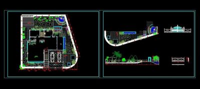 一整套别墅区的全部景观设计cad施工