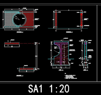 古代半徽派建筑月门景墙cad设计施工
