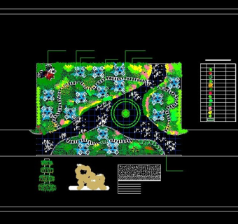五星级宾馆屋顶景观花园绿化cad平面