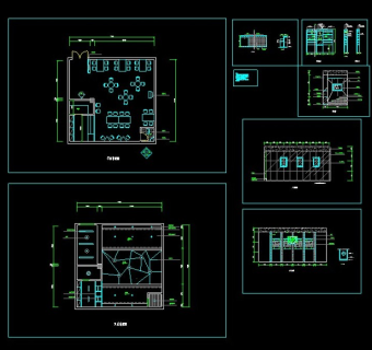 小型酒吧室内全套装修CAD设计图