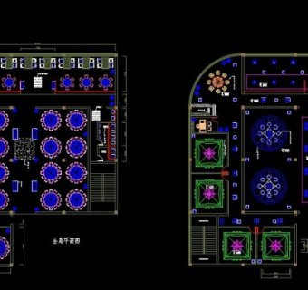 某公司餐厅全套CAD布置图纸