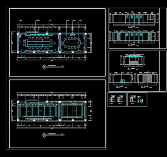 高档多功能会议室CAD装修施工图