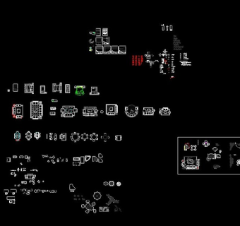 室内装修沙发等cad平面模型图纸