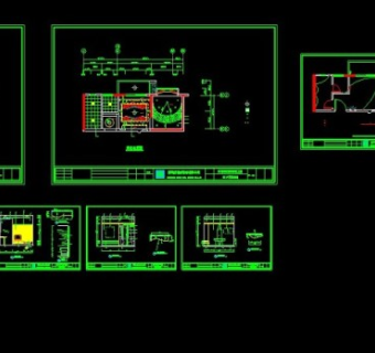 环岛家园小户型一室cad装饰施工设计