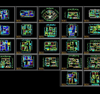 十几种户型图平面设计cad