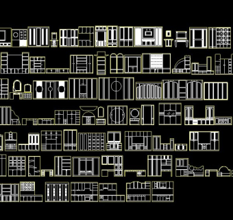 室内装修上百种家具CAD模块图纸