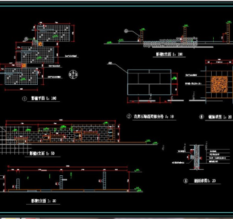 影壁设计cad施工详图