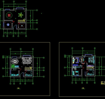 [跃层]一套二层楼中楼装修cad平面设