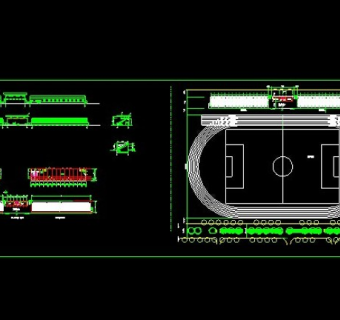 某校操场看台详细设计CAD图纸