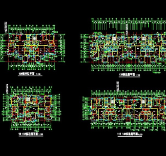 60-120平米小高层户型组合CAD平面图