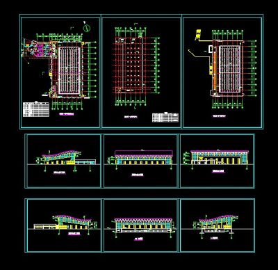 大型游泳馆整套CAD施工方案图纸