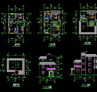 度假别墅cad建筑设计施工图纸