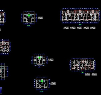 多种住宅楼平层小户型cad全套设计图