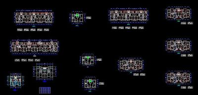 多种住宅楼平层小户型cad全套设计图
