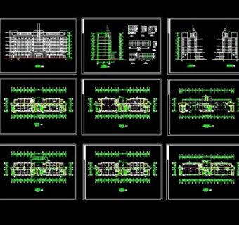 某市消防大队办公楼全套CAD设计施工