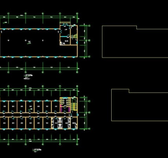 xx市中学食堂及宿舍整套cad施工图纸