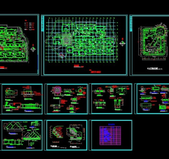 某小区景观绿化及车库总平面cad设计