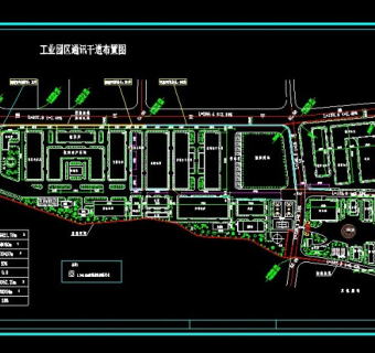 xx工业园区车间总规划cad总平面设计