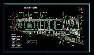 xx工业园区车间总规划cad总平面设计