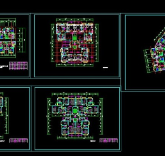 一整套住宅小户型cad平面设计图