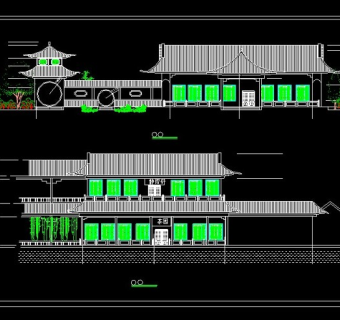 古典茶室建筑cad设计施工图纸