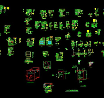 游泳池建筑设计素材cad图块