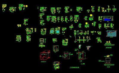游泳池建筑设计素材cad图块