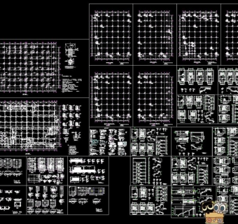 某大型超市框架式钢CAD结构图