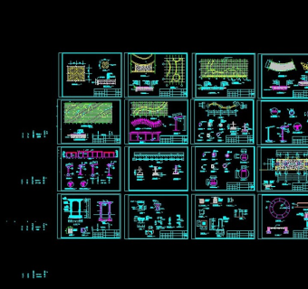 艺术花架cad施工图纸