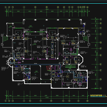 架空层空调cad平面图