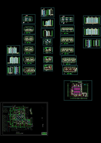 高层小区cad住宅施工图