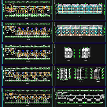 高级住宅小区多层住宅cad施工图