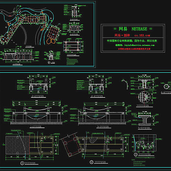 木栈道观景桥施工图全套cad图纸3D模型