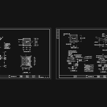 四角亭cad图纸