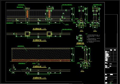 某小区围墙CAD施工详图3D模型