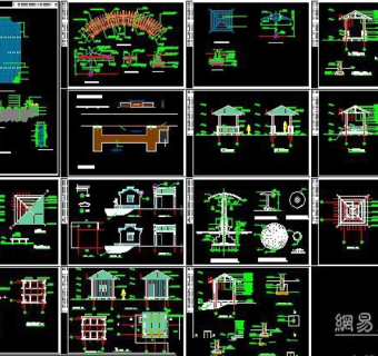 亭廊楼阁景观小品CAD施工详图