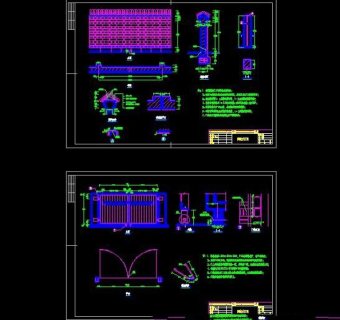 景观围墙景墙CAD施工详图大样图3D模型