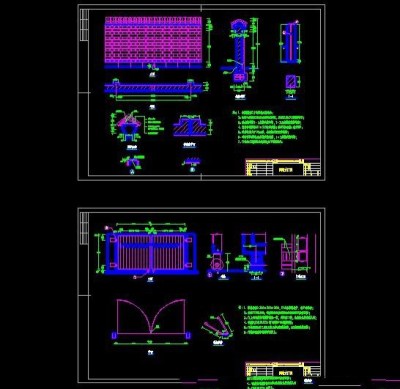 景观围墙景墙CAD施工详图大样图3D模型