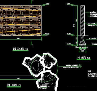 置是点景景墙CAD施工详图