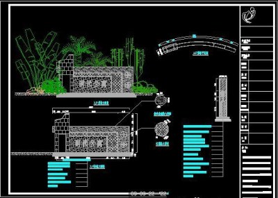 特色景墙CAD施工详图