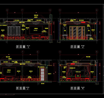 别墅立面cad图稿