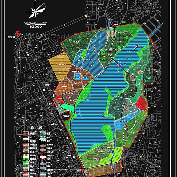 兴元湖公园总体规划cad图纸