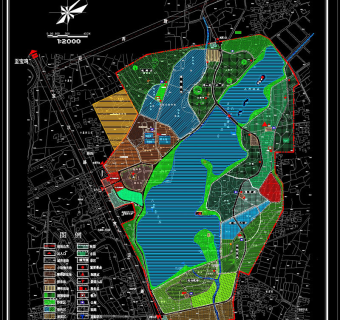 兴元湖公园总体规划cad图纸