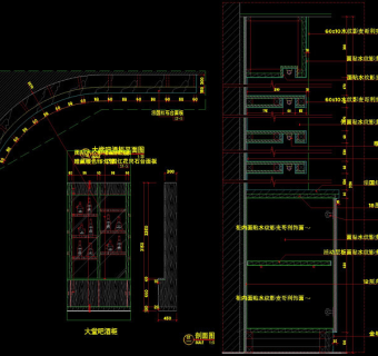 大堂酒柜cad图纸